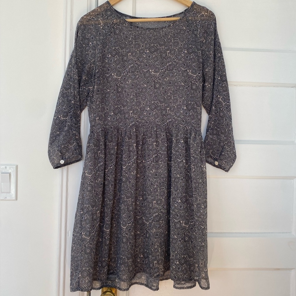 Frank and Oak paisley chiffon babydoll 90s inspired dress